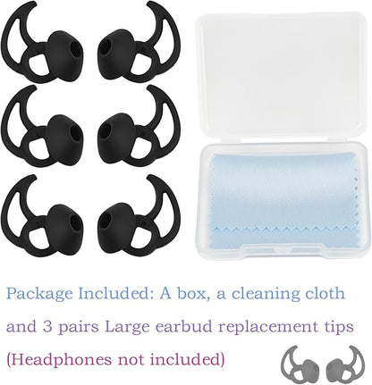 Silicone Replacement Earbud Tips Earbud Covers Ear Tips Compatible with Bose Quietcomfort and Sport Headphone Rubber Tips Large 3 Pairs