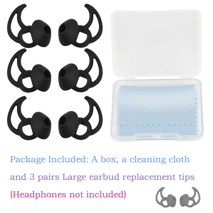 WKYMY Silicone Replacement Earbud Tips Earbud Covers Ear Tips Compatible with Bose Quietcomfort and Sport Headphone Rubber Tips Large 3 Pairs
