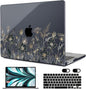MEEgoodo Case for M4/M3/M2 MacBook Air 13.6 inch Case 2025 2024 2022, Fit Model A3240/A3113/A2681, Laptop Hard Shell with Keyboard Cover Compatible with MacBook Air 13 inch, Golden Flowers & Herbs