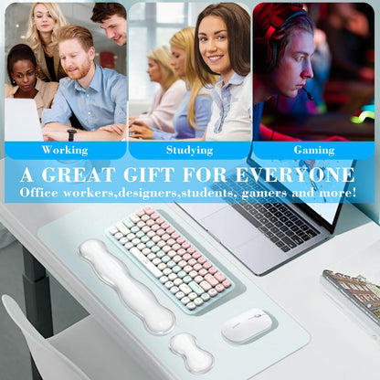ABRONDA Gel Wrist Rest for Keyboard and Mouse, Wrist Rest for Keyboard, Mouse Wrist Support, Pain Relief, Cool Touch, Non-Skid, Mouse Wrist pad