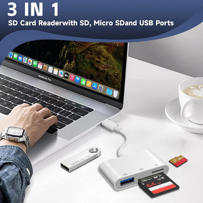 Vrllinking USB-C SD Card Reader for iPhone 15/16/iPad/MacBook,Plug and Play
