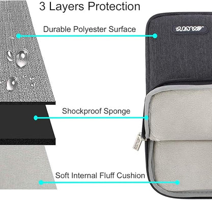 MOSISO Laptop Case 13.3 inch, 13-13.3 inch Laptop Sleeve Compatible with MacBook Air/Pro 13 / Pro 14, HP Dell ASUS Lenovo Notebook, Polyester Vertical Computer Sleeve Bag with Pocket, Space Gray