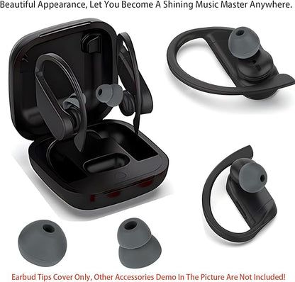 Earbud Tips Earbud Replacement Tips Replacement Earbud Tips Earbud Covers Replacement Ear Pads Earbud Rubber Tips Ear Tips for Powerbeats Pro Beats Wireless Earphone Headphones 4 Pairs (Dark Gray)