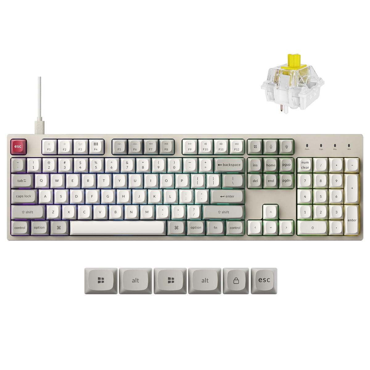 Keychron C2 Pro Full Size Wired Mechanical Keyboard with 8K Hz Polling Rate