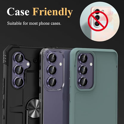 YWXTW Camera Lens Protector for Samsung Galaxy S24 Plus Accessories, 9H Tempered Glass Metal Individual Ring Camera Cover Screen Protector for S24 Plus, Case Friendly, Anti Scratch (Cobalt Violet)
