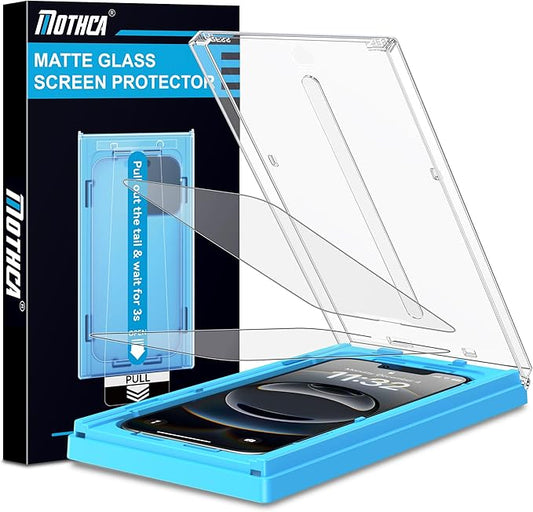 Mothca 2 Pack Matte Glass Screen Protector for iPhone 13 Pro Max/iPhone 14 Plus 6.7” [Auto Fit Box Dust-Free] Full Coverage Anti-Glare & Anti-Fingerprint Tempered Glass, Bubble Free, Smooth as Silk