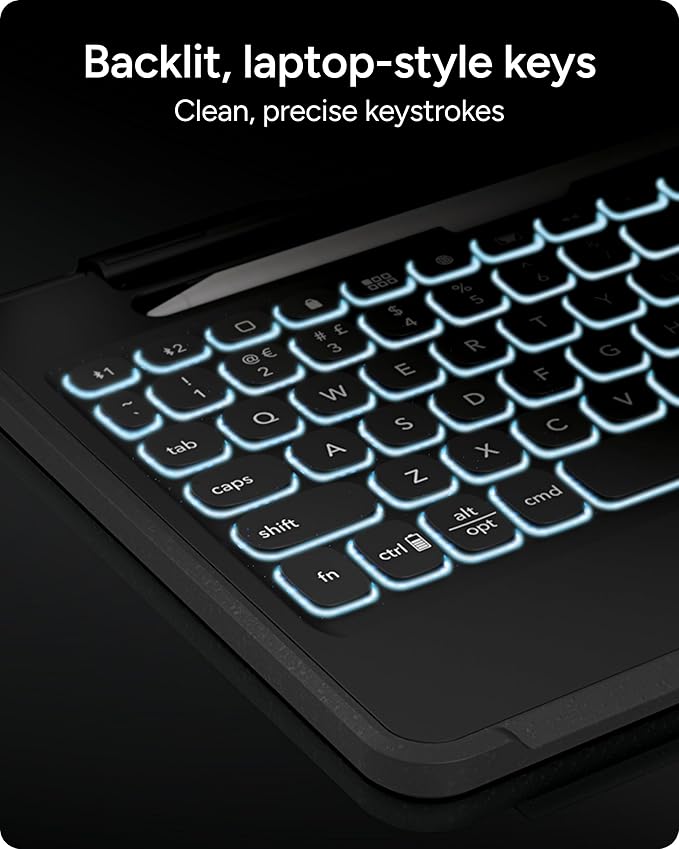 ZAGG Rugged Book iPad Case with Detachable Magnetic-Hinged Keyboard for iPad Air 3, iPad Pro 10.5" & 10.2" (9th Gen), Multi-Device Bluetooth, Apple Pencil Holder, Long-Lasting Battery, Wireless, Black
