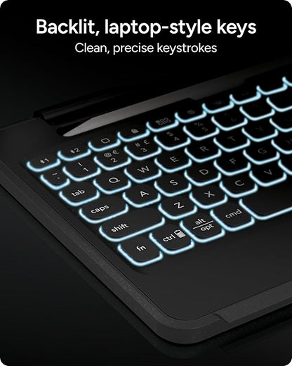 ZAGG Rugged Book iPad Case with Detachable Magnetic-Hinged Keyboard for iPad Air 3, iPad Pro 10.5" & 10.2" (9th Gen), Multi-Device Bluetooth, Apple Pencil Holder, Long-Lasting Battery, Wireless, Black