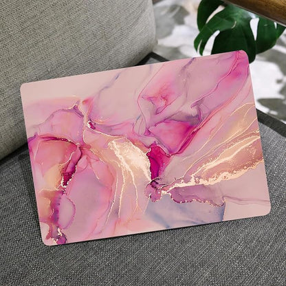 MEEgoodo Case for MacBook Air M4/M3/M2 13.6 inch 2025 2024 2022, Fit Model A3240 A3113 A2681, Compatible with MacBook Air 13 inch, Laptop Hard Shell Case with Keyboard Cover, Gold Splashes Marble