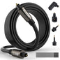 Elecan Optical Audio Cable 50 Ft Digital Audio Toslink Cable Cord-Fiber Optic-Gold Plated-Flexiable&Durable-for Home Theater,Sound Bar,PS4&Xbox-with 4 Right Angled and Mini Toslink Adapters+Ties