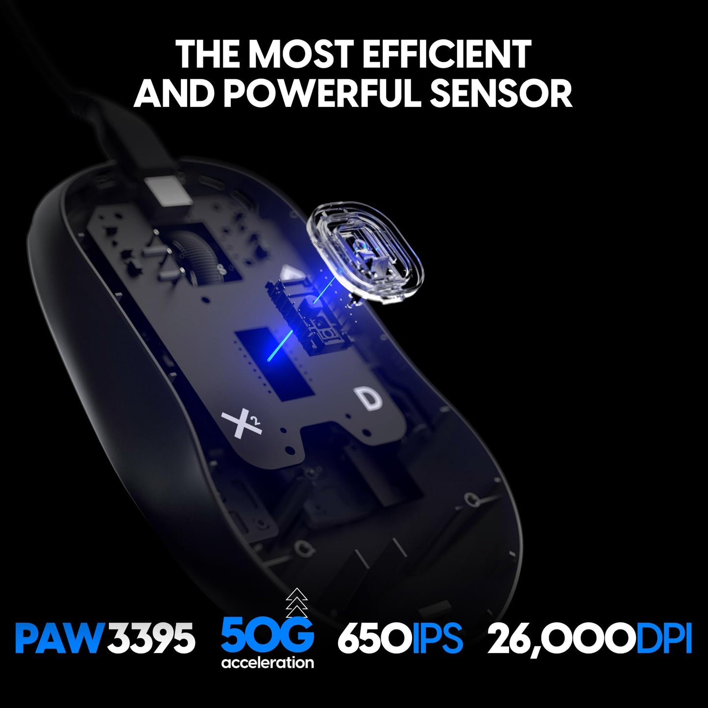 Pulsar Gaming Gears X2H Wired Gaming Mouse, Ultra Lightweight 1.8 oz (51g), Symmetrical, Optical Switch, 26000 DPI, Motion Sync, PAW3395 Sensor (Medium, Wired, Black)