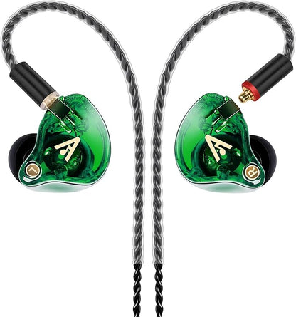 Vibes 202 Wired Earbuds - HiFi in Ear Monitor Headphones – Professional Noise-Isolating Ear Buds - Clear Sound, Deep Bass & Comfort-Fit IEM Earphones - MMCX to 3.5mm, Silver Plated Cord, Carrying Case