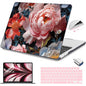 Teryeefi Compatible with MacBook Air 13.6 inch Case M2 M3 M4 M5 Release 2022 2023 2024 2025 2026,Model A3449 A3240 A3113 A2681,Design Slim Cover+Keyboard Cover+OTG Adapter, Colorful Peonies