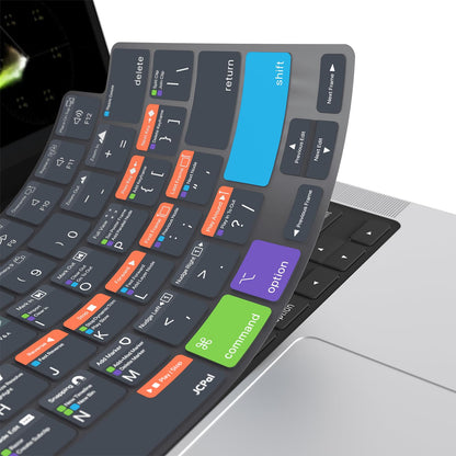 JCPal Davinci Resolve Shortcut Guide Keyboard Cover for MacBook Pro/Air/Neo