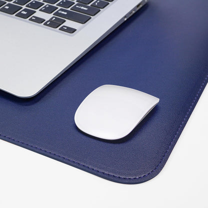 AFIING Cork Desk Mat 23.6 x 13.7, Dual-Sided Cork & PU Leather Desk Pad, Waterproof Non-Slip Desk Protector for Home Office, Study Desk & Minimalist Workspace Blue