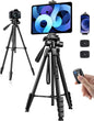 JOILCAN Phone Tripod Stand, 68" Tripod for iPad iPhone Tablet with Remote Universal Holder Carry Bag, Travel Aluminum Tripod for Video Recording Photos Vlogging Compatible with iPad Pro iPhone Camera