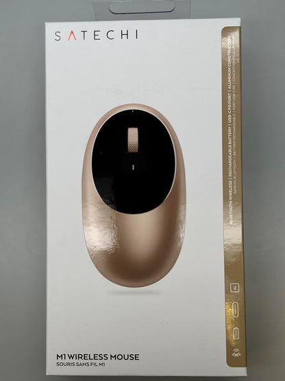 Satechi M1 Wireless Bluetooth Mouse, USB-C Rechargeable, Compact & Portable, for MacBook Air/Pro/Neo, iPad Air/Pro, iPad mini, Mac mini, iMac & Windows - Gold