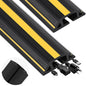 MYFAMIREA 6.5FT Floor Cord Cover Heavy Duty Cable Cover Protector 3 Channels Extension PVC Floor Wire Cover Outdoor Cord Hider Management Cord Cover for Wire on Floor for Home Office Outdoor, Black