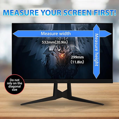 Magnetic Computer Privacy Screen 24 Inch, Removable Hanging Privacy Screen Shield for Frameless Monitor 16:9 Widescreen, Anti Blue Light Privacy Filter, Anti-Glare Protector