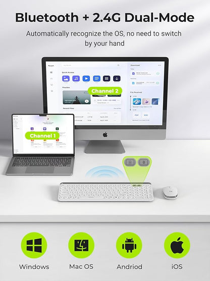 seenda CTU-301 Bluetooth Keyboard and Mouse Combo for iPad,White