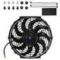 MuHize Radiator Cooling Fan - 12V 80W Universal Electric 10-Inch Fan Assembly with Bolt-On Kit, SAE Radiator Fans for Cars & SUVs (Black)