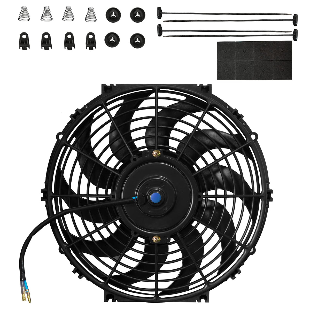 MuHize 2 Pack 7 Inch Slim Radiator Fan 12V 80W 800 CFM Cooling Fan w/Mount