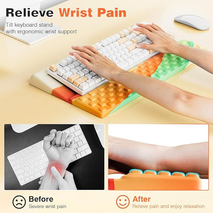 Ospelelf Keyboard Wrist Rest Comfortable Ergonomic Keyboard Stand Riser Holder Pad for Office Home