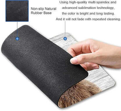 Hokafenle Mouse Pad, Cute Sloth with Floral Mouse Pad, Mouse Mat Square Waterproof Mousepad with Design, Non-Slip Rubber Base Mouse Pads for Women Office Laptop