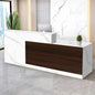 Reception Desk with Counter Modern Checkout Counter with Lockable Drawer Keyboard Tray Receptionist Desk for Office Salon Reception Table L Right 59inch/150cm