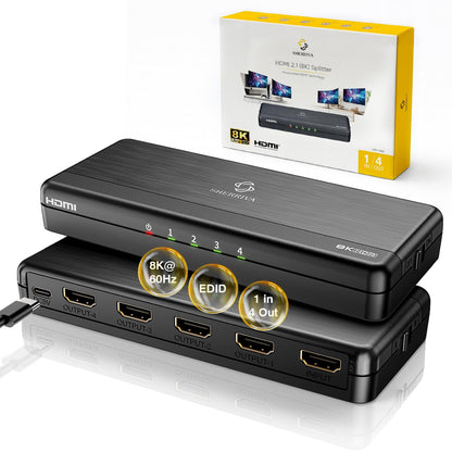 8K HDMI Splitter 1 in 4 Out (Mirror Only) – HDMI 2.1