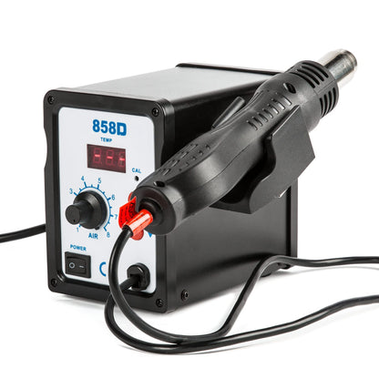 CREWORKS 858D Rework Station, 110V SMD Soldering Rework Station with Hot Air Heat Gun Set, LED Digital Temperature Display Screen Electric Desoldering Welding Iron Kit for Electronics Repairing