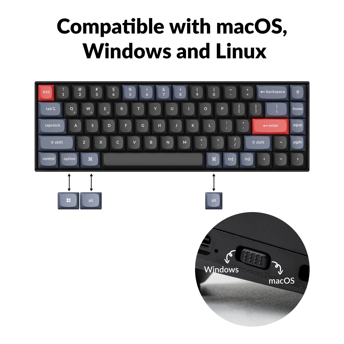 Keychron K6 Pro Wireless Custom Mechanical Keyboard, QMK/Launcher Programmable Macro, Hot-Swappable, 65% Layout White Backlit Office Keyboard for Mac Windows Linux