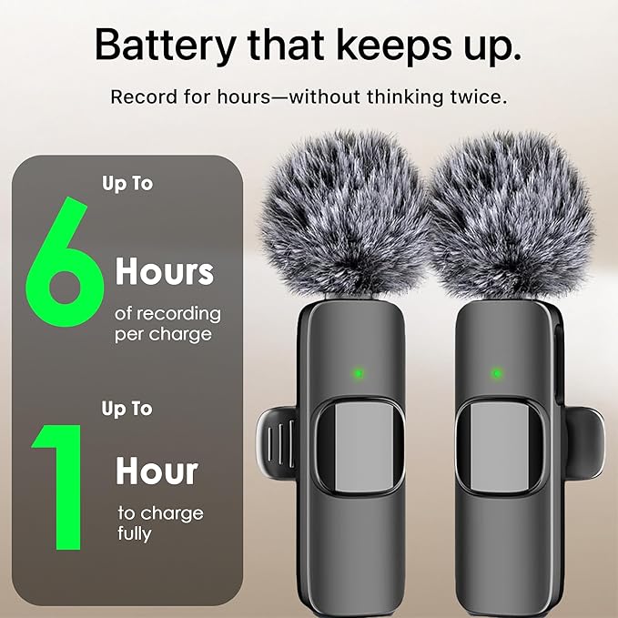 Mini Mic Pro (Latest Model - Wireless Microphone for iPhone, iPad, Android, Lavalier Microphone for Video Recording - iPhone Mic Crystal Clear Recording with USB-C for Podcast (iPhone 14 & Below)