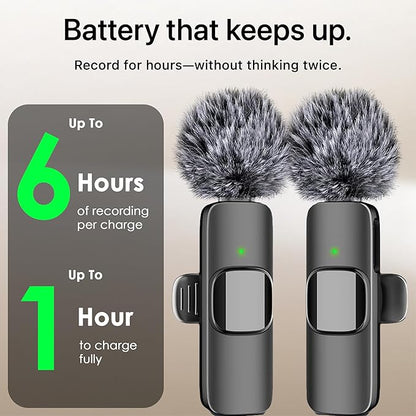 Mini Mic Pro (Latest Model - Wireless Microphone for iPhone, iPad, Android, Lavalier Microphone for Video Recording - iPhone Mic Crystal Clear Recording with USB-C for Podcast (iPhone 14 & Below)