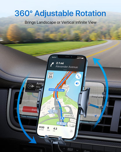 andobil 2026 Upgraded Car Phone Holder Mount for Vent, Military Sturdy Metal Clip Air Vent Phone Holder for Your Car Easy Used Cell Phone Car Mount for iPhone 17 Pro Max 15 14 13 Samsung S26 S25