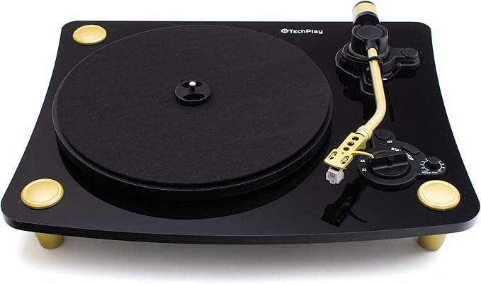TechPlay Ghost, 2 Speed Belt Driven Turntable with Bluetooth Broadcast. Connects to Your Bluetooth Speakers wirelessly. (Black)