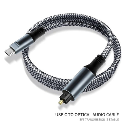 Kumiho Braided USB C to Optical Audio Cable 3Ft USB C to Toslink Optical Cable with Gold-Plated Connector for TV/Soundbar, Sony PS5,Speakers & Home Theater Systems