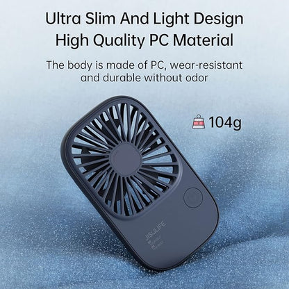 JISULIFE Handheld Mini Lash Fan with Bracket, Small Portable USB Rechargeable Personal Makeup/Eyelash Fan with 3 Speeds for Women Mom Girls Office Outdoor Travel Blue