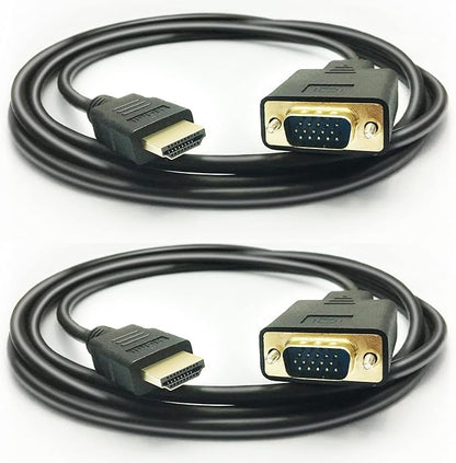 HDMI to VGA Cable, 1080P HDMI Male to VGA Male M/M Video Converter Cord vga Adapter Compatible with hdmi Desktop, Laptop, DVD to 15 Pin D-SUB HDTV Monitor Projector (2Pack)
