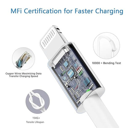 for iPhone Charger Fast Charging, 3Pack USB C Charger Block with USB C to Lightning Cable Cord, Type C Fast Charging Block Compatible with iPhone 14 Pro Max/14 Plus/13/13 Mini/12/11/XS Max/XR/X/8/7/SE