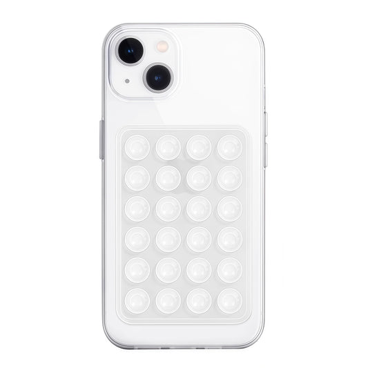 Anteel Silicone Suction Phone Case Mount, Non Slip Sticky Phone Grip for Cellphone, Silicon Adhesive Suction Cup Phone Mount, Strong Grip Holder for Selfies and Videos (Translucent)