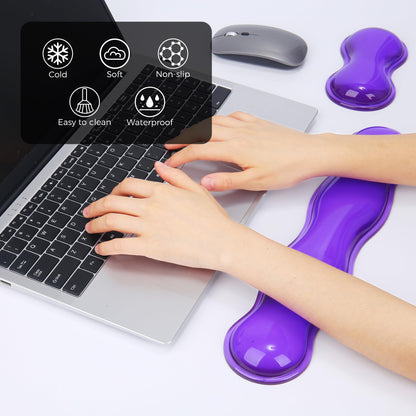 ABRONDA Gel Wrist Rest for Keyboard and Mouse, Wrist Rest for Keyboard, Mouse Wrist Support, Pain Relief, Cool Touch, Non-Skid, Keyboard and Mouse Wrist pad Set