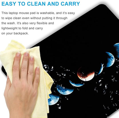 Starry Moon Mouse Pad Personalized Moon Phase Design Computer Laptop Non-Slip Rubber Mousepad 9.5x7.9 Inch