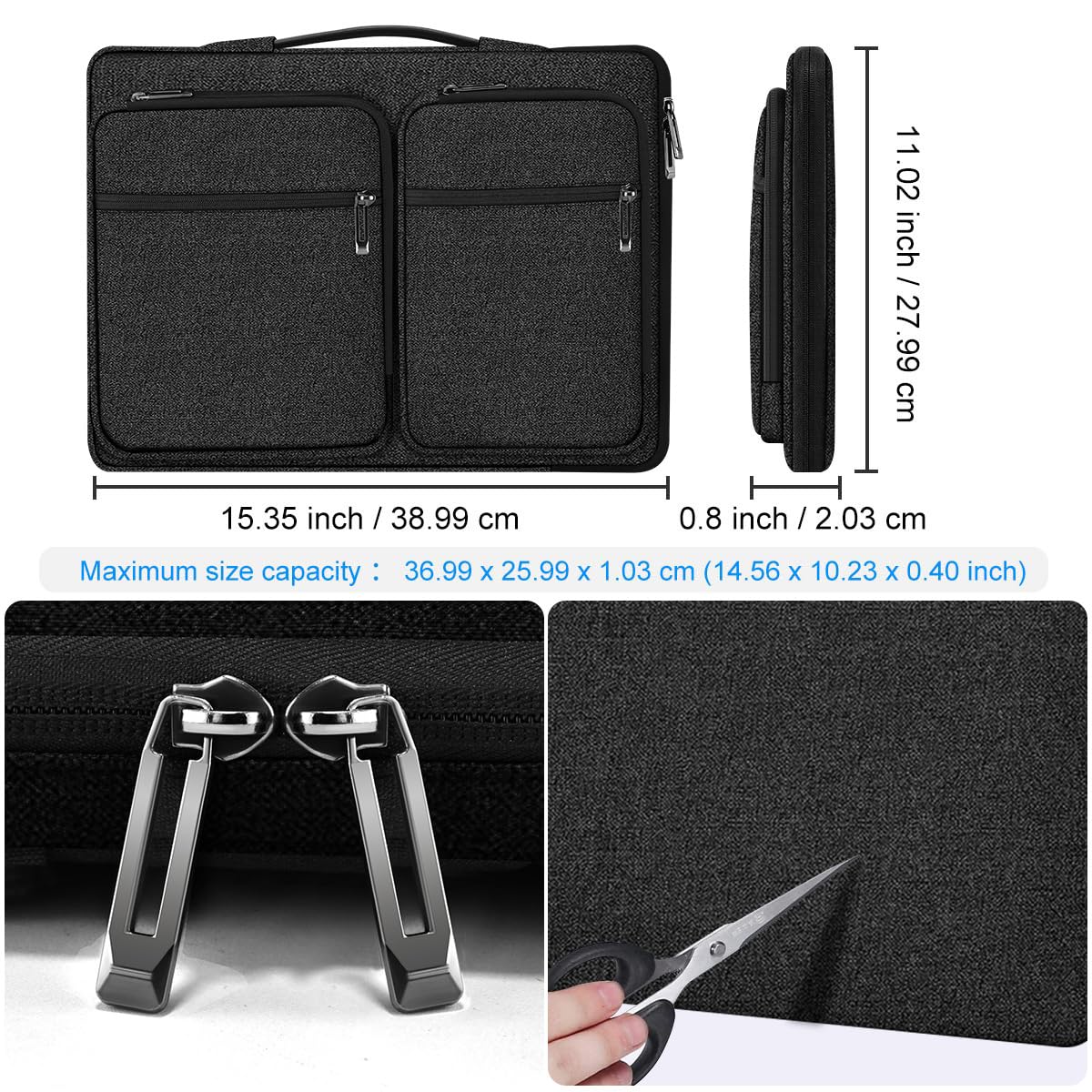 ZINZ 360 Protective Laptop Case 15" 15.6" 16" Sleeve, Water-Resistant Handbag with Straps Compatible with 16" MacBook Neo, MacBook Pro Air 16"/15", XPS 16" and Most 15" 15.6" 16" Notebooks,B01K01