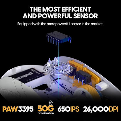 Pulsar x RRQ X2H Wireless Gaming Mouse, Limited Color Edition, Ultra Lightweight 1.90 oz (54 g), Symmetrical, Optical Switch, 26000 DPI, PAW3395 Sensor (Medium, RRQ Edition)