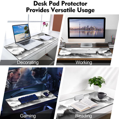 Galdas Mouse Pad for Gaming,XXL XL Large Mouse Mat Long Extended Mousepad Desk Mat Non-Slip Rubber Mice Pads Stitched Edges Thin,Black Ink Background (31.5 x 11.8 x 0.12 Inches)
