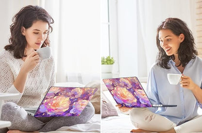 Tuiklol for MacBook Pro 14 Inch Case 2024-2021 Release M4 A3112 A3401 A3185/M3 A2918 A2992/M2 A2779/M1 A2442 Pro/Max,Hard Shell Case with Keyboard Cover & Screen Protector for Touch ID,Sparkly flowers