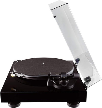 Fluance RT80 Classic High Fidelity Vinyl Turntable Record Player with Audio Technica AT91 Cartridge, Belt Drive, Built-in Preamp, Adjustable Counterweight, Solid Wood Plinth - Piano Black