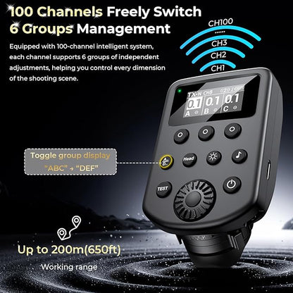 AODELAN Wireless Flash Trigger Compatible with Profoto Air1 and Air2, for Canon, for Sony, for Nikon, for Olympus,for Fujifilm Cameras 650FT Remote Control 100 Channels 6 Groups,Replaces Connect Pro