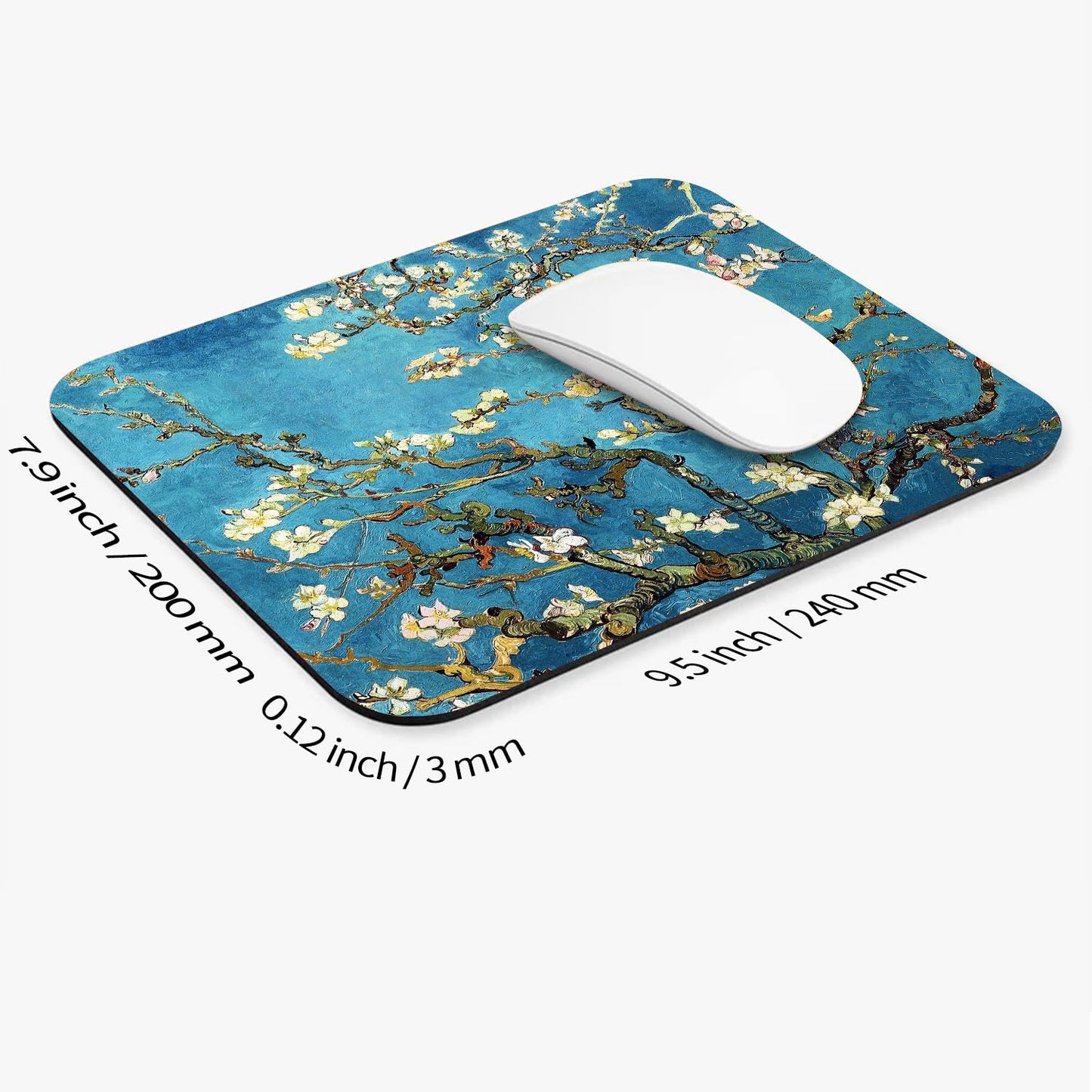 Armanza Square Mouse Pad Apricot Flower, Personalized Premium-Textured Custom Mouse Mat Design, Washable Mousepad Cloth, Non-Slip Rubber Base Computer Mouse Pads for Wireless Mouse